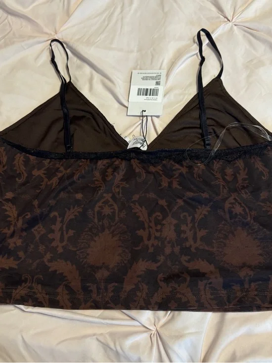 Princess Polly Black & Brown Lace-Trim Cami Top - Picture 5 of 6
